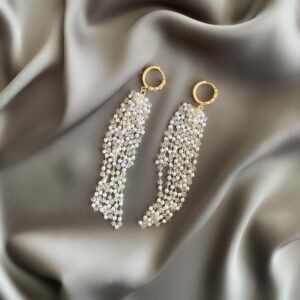 «PLUIE DOREE» Semi-Fine Luxury Crystal Drop Earrings ⠀ - Image 3