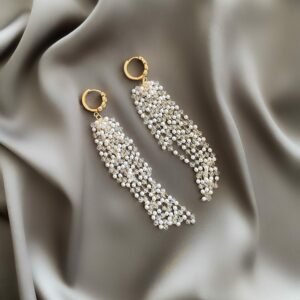 «PLUIE DOREE» Semi-Fine Luxury Crystal Drop Earrings ⠀ - Image 4
