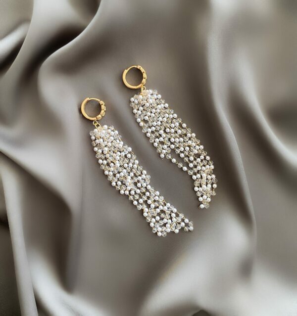 «PLUIE DOREE» Semi-Fine Luxury Crystal Drop Earrings ⠀