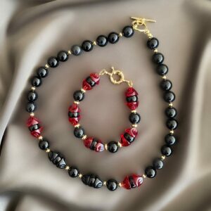 «AKASHA» Trendy Semi-Fine Bracelet, Necklace & Earrings Jewellery Set⠀ - Image 2