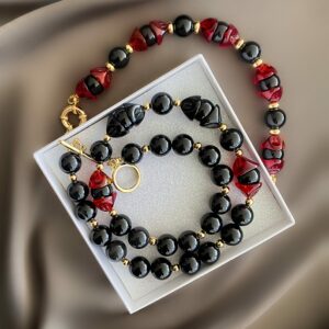 «AKASHA» Trendy Semi-Fine Bracelet, Necklace & Earrings Jewellery Set⠀ - Image 4