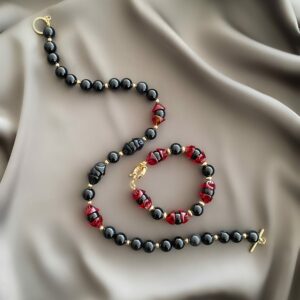 «AKASHA» Trendy Semi-Fine Bracelet, Necklace & Earrings Jewellery Set⠀ - Image 6