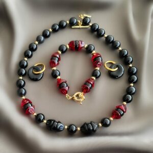 «AKASHA» Trendy Semi-Fine Bracelet, Necklace & Earrings Jewellery Set⠀ - Image 8