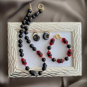 «AKASHA» Trendy Semi-Fine Bracelet, Necklace & Earrings Jewellery Set⠀ - Image 9