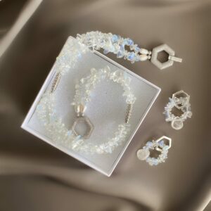 «LE MÊME» - Semi-Fine Natural Stone Choker Necklace & Earrings Luxury Jewelry Set - Image 3