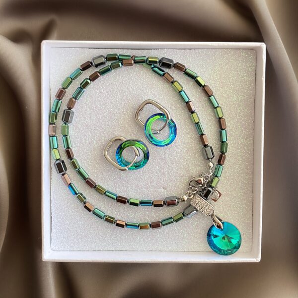 «LAGONA» Semi-Fine Necklace And Earrings Luxury Jewellery Set⠀