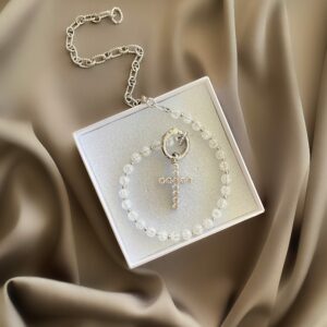 «MARIA MAGDALENE»- Semi-Fine Natural Stone Choker Necklace & Earrings Luxury Jewelry Set With Swarovski Crystals - Image 3