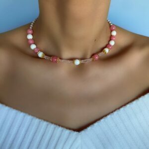 «CORA DE LA ROSA» Semi-Fine Natural Stone Necklace & Earrings Jewellery Set - Image 6