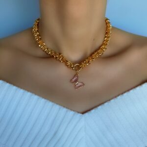«PRETTY BUTTERFLY» Trendy Chain Necklace & Earrings Jewellery Set - Image 4