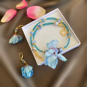 «HEY, BELLA» Beautiful & Luxury Necklace With Natural Stone & Earrings Jewellery Set - Image 2