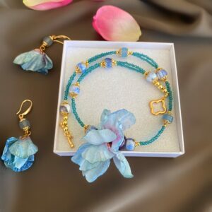 «HEY, BELLA» Beautiful & Luxury Necklace With Natural Stone & Earrings Jewellery Set - Image 3