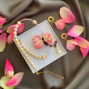 «MI MARIPOSA» Beautiful & Luxury Necklace With Natural Stone & Earrings Jewellery Set - Image 2