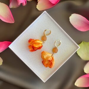 «PETITE FLORAL» Semi-Fine Luxury Earrings With Natural Stone - Image 2