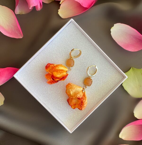 «PETITE FLORAL» Semi-Fine Luxury Earrings With Natural Stone
