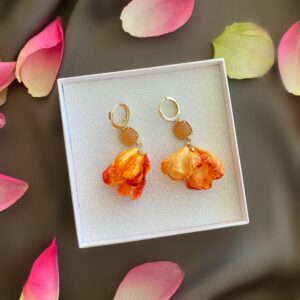 «PETITE FLORAL» Semi-Fine Luxury Earrings With Natural Stone - Image 3