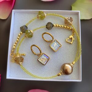 «VESNA» Beautiful & Luxury Necklace With Crystal Beads & Earrings Jewellery Set - Image 4
