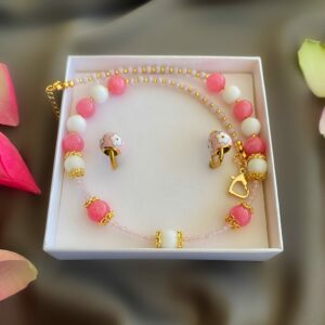 «CORA DE LA ROSA» Semi-Fine Natural Stone Necklace & Earrings Jewellery Set - Image 3