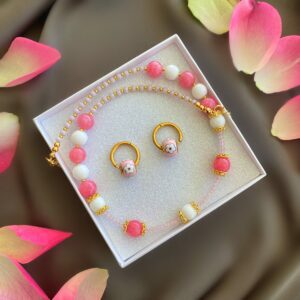 «CORA DE LA ROSA» Semi-Fine Natural Stone Necklace & Earrings Jewellery Set - Image 4