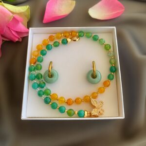 «SUMMER TIME» Semi-Fine Natural Stone Luxury Necklace & Earrings Jewellery Set ⠀ - Image 2