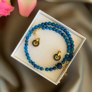 «LAZURA» Semi-Fine Natural Stone Necklace Choker & Earrings Jewellery Set⠀ - Image 2