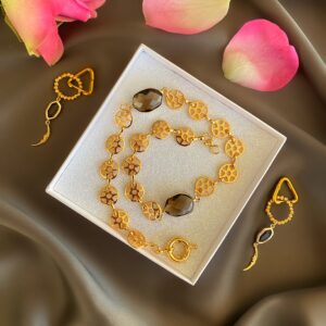 «SUN & MOON» Trendy Chain Necklace & Earrings Jewellery Set - Image 4