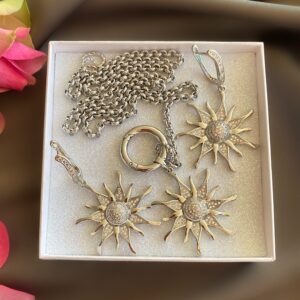 «ESTRELA» Trendy Chain Necklace & Earrings Jewellery Set - Image 2