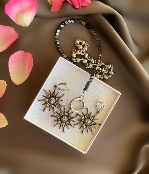 «SOLAR» Trendy Chain Necklace & Earrings Jewellery Set