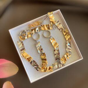 «HARLEY» Trendy Chain Necklace Choker & Earrings Luxury Jewellery Set - Image 2