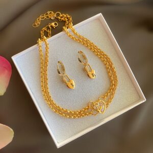 «VERRE» Trendy Chain Necklace & Earrings Jewellery Set - Image 3