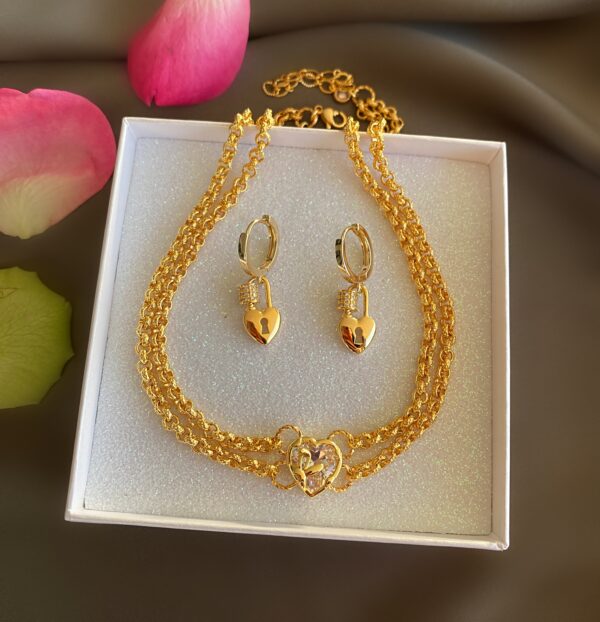 «VERRE» Trendy Chain Necklace & Earrings Jewellery Set