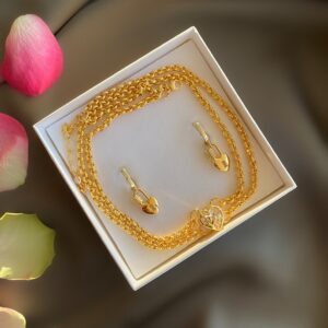 «VERRE» Trendy Chain Necklace & Earrings Jewellery Set - Image 5