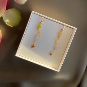 «CROSSES» Trendy Asymmetrical Drop Earrings - Congo Lock - Image 4
