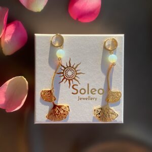 «PETALS» Trendy Natural Stone Drop Earrings - Congo Lock - Image 2