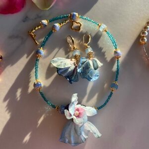 «HEY, BELLA» Beautiful & Luxury Necklace With Natural Stone & Earrings Jewellery Set - Image 5