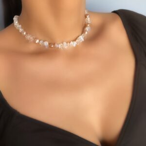 «IVANKA» Semi-Fine Luxury Pearl & Crystal Quartz Necklace - Image 6