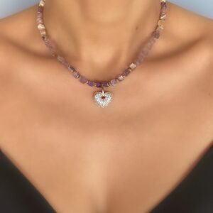 AMIAS» Semi-Fine Luxury Amethyst Necklace With Swarovski Crystals Pendant ⠀ - Image 5