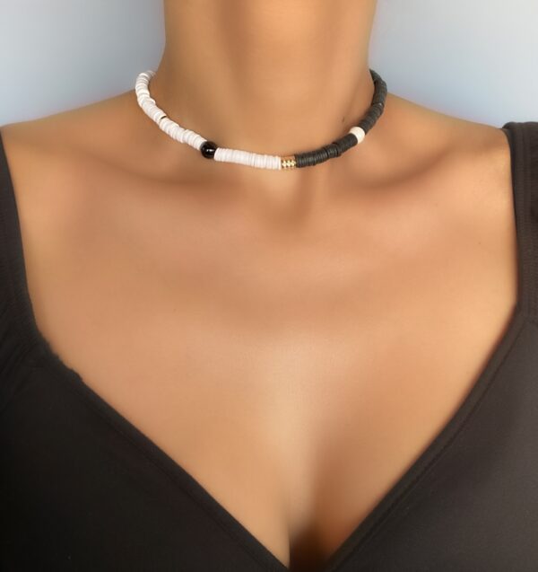 «NOIR ET BLANC» Trendy Resin Necklace-Choker ⠀