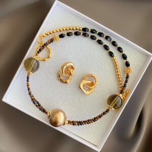 «FOSCHIA» Semi-Fine Luxury Crystal Trendy Necklace & Earrings Jewellery Set⠀ - Image 2