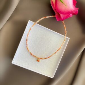 «CRABE» Semi-Fine Natural Agate Choker - Necklace With Trendy Pendant - Image 3