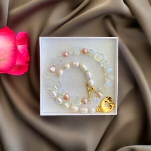 «IVANKA» Semi-Fine Luxury Pearl & Crystal Quartz Necklace - Image 3