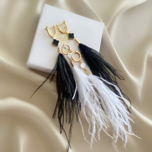 «ANGELICO» Semi-Fine Beautiful Feather Earrings White ⠀ - Image 10