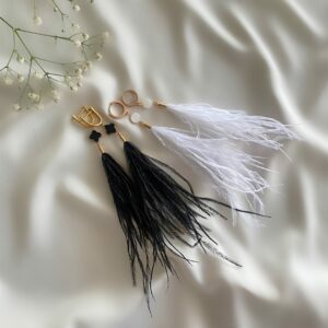 «ANGELICO» Semi-Fine Beautiful Feather Earrings White ⠀ - Image 11