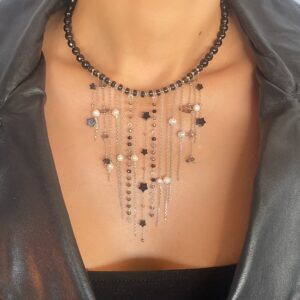 «MYSTY RAIN» Semi-Fine Natural Stone Luxury Necklace And Earrings Jewellery Set. - Image 2