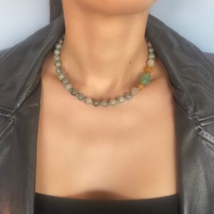 «MYSTY FOREST» Semi-Fine Natural Stone Necklace And Earrings Luxury Jewellery Set - Image 3