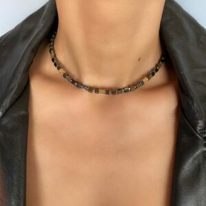 «SOPHIN» Semi-Fine Natural Stone Choker Necklace - Image 3