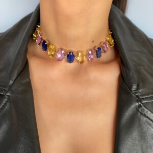 «DIAMANTÉ» - Semi-Fine Luxury Choker Necklace With Jewellery Glass - Image 6