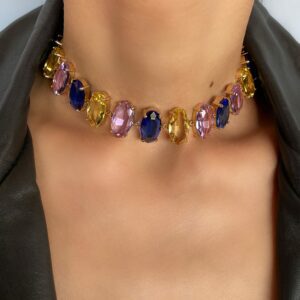 «DIAMANTÉ» - Semi-Fine Luxury Choker Necklace With Jewellery Glass - Image 7