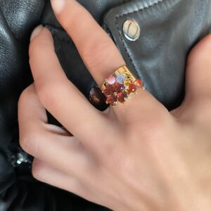«CLEVERA» - Semi-Fine Sizeless Ring With Beautiful Clover Pendant - Image 4
