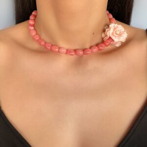 «PETITE FLORAL» Luxury Natural Stone Necklace With Beautiful Flower - Image 8
