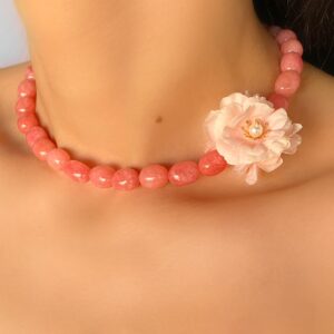 «PETITE FLORAL» Luxury Natural Stone Necklace With Beautiful Flower - Image 7